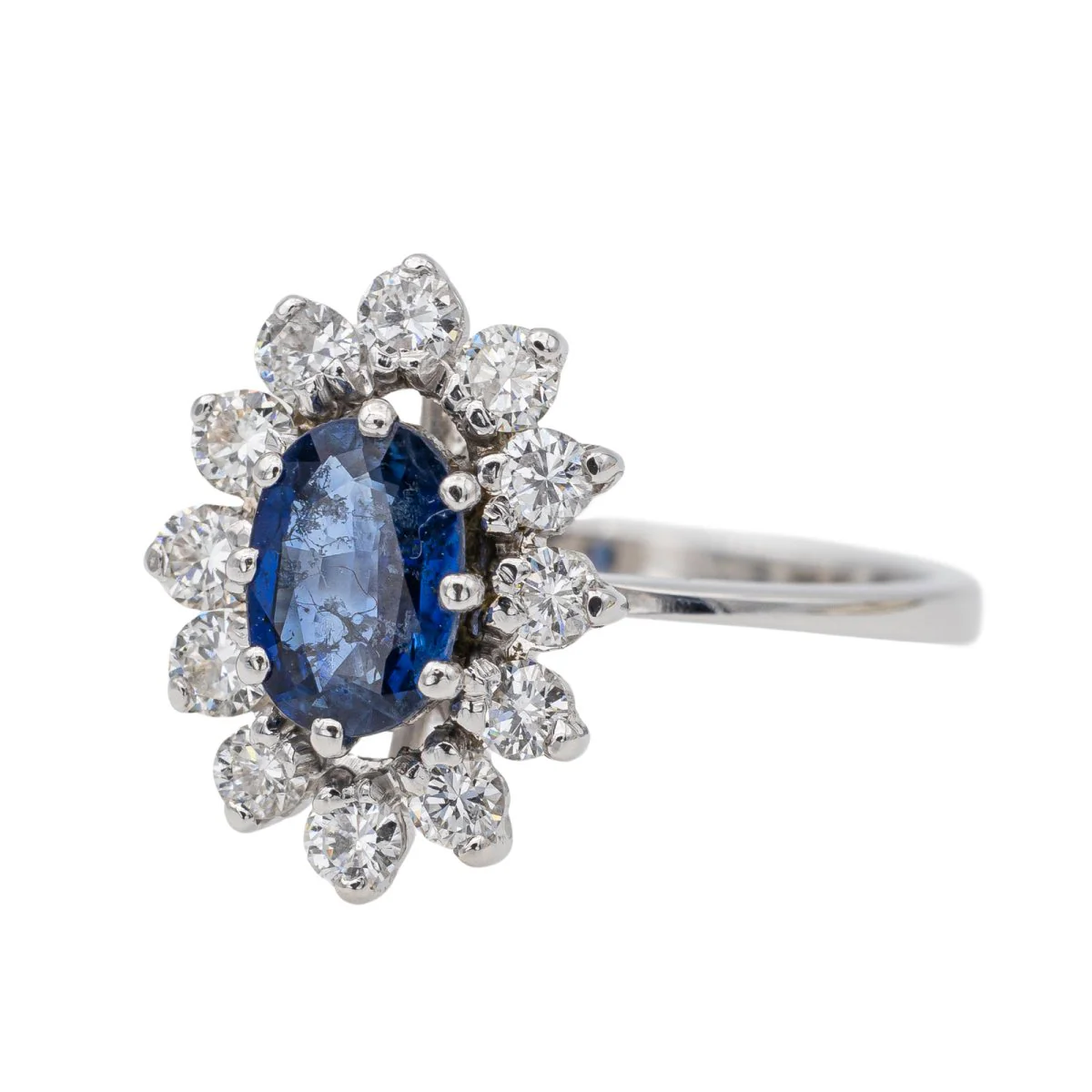Bague Pompadour Or blanc Saphir - Image 2