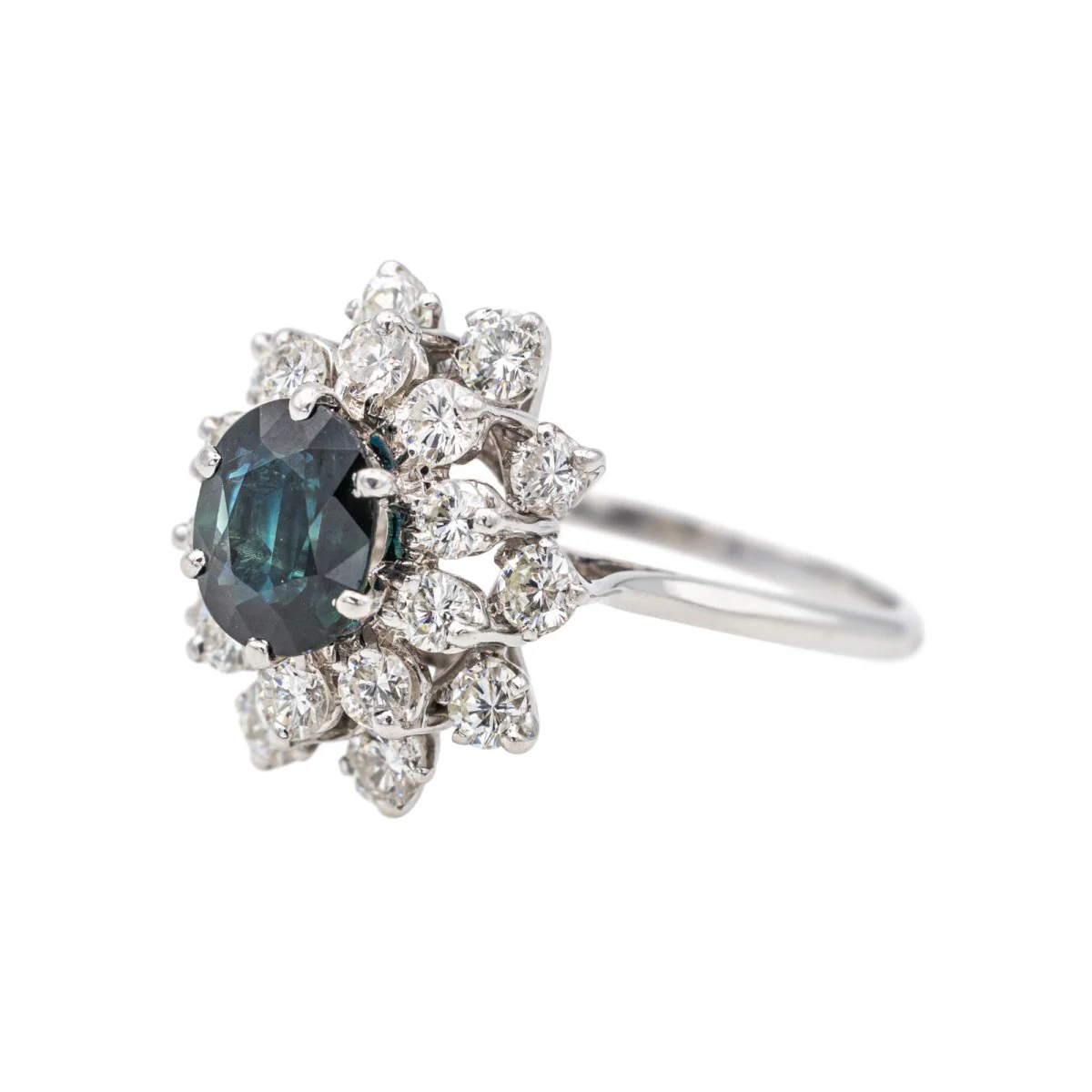Bague Pompadour Or blanc Saphir - Image 3