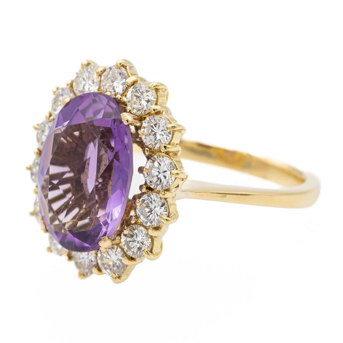 Bague Pompadour Or jaune Améthyste - Image 3