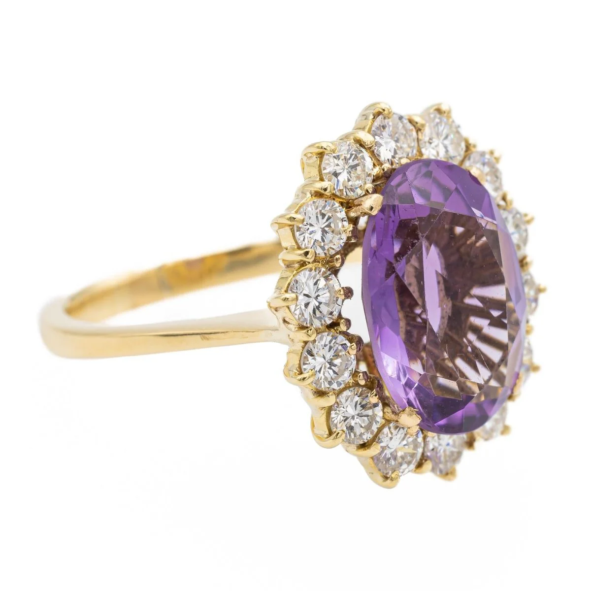 Bague Pompadour Or jaune Améthyste - Image 7