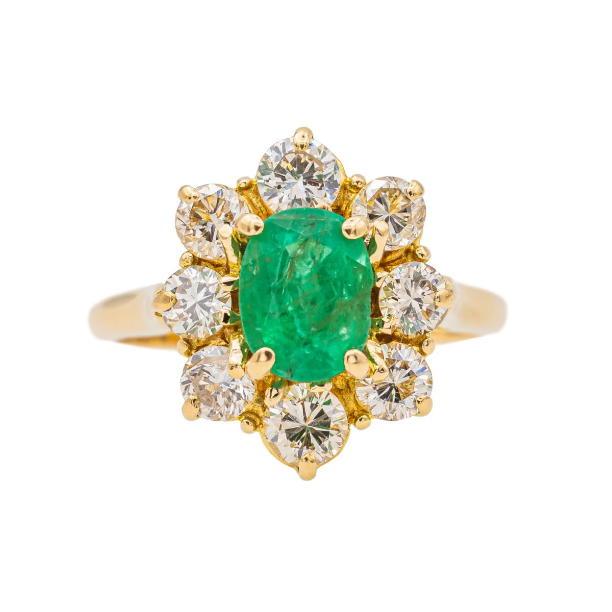 Bague Pompadour Or Jaune Emeraude en or 750