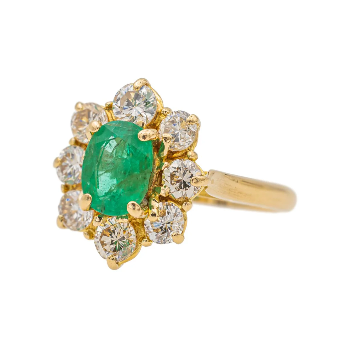 Bague Pompadour Or Jaune Emeraude en or 750 - Image 3