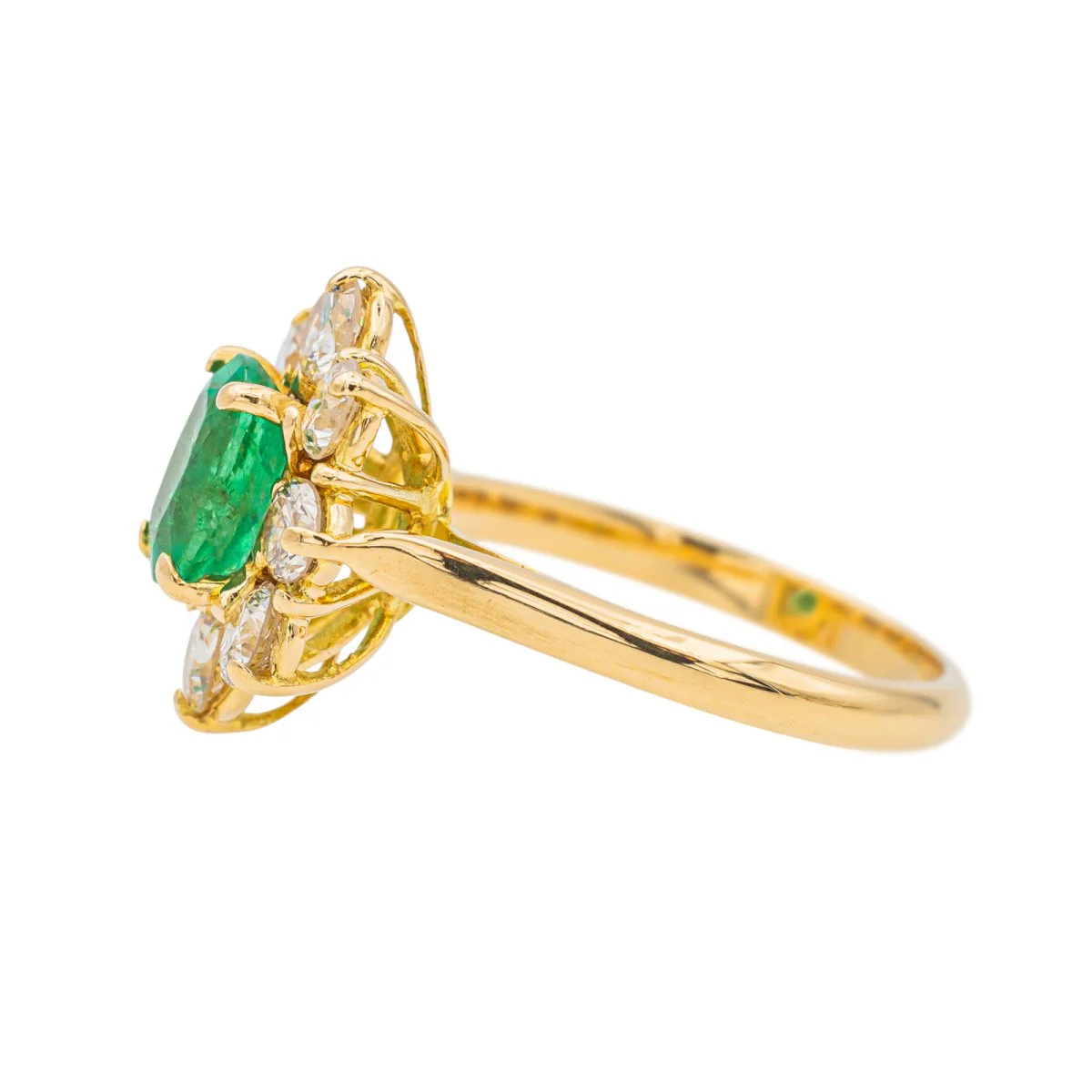 Bague Pompadour Or Jaune Emeraude en or 750 - Image 4