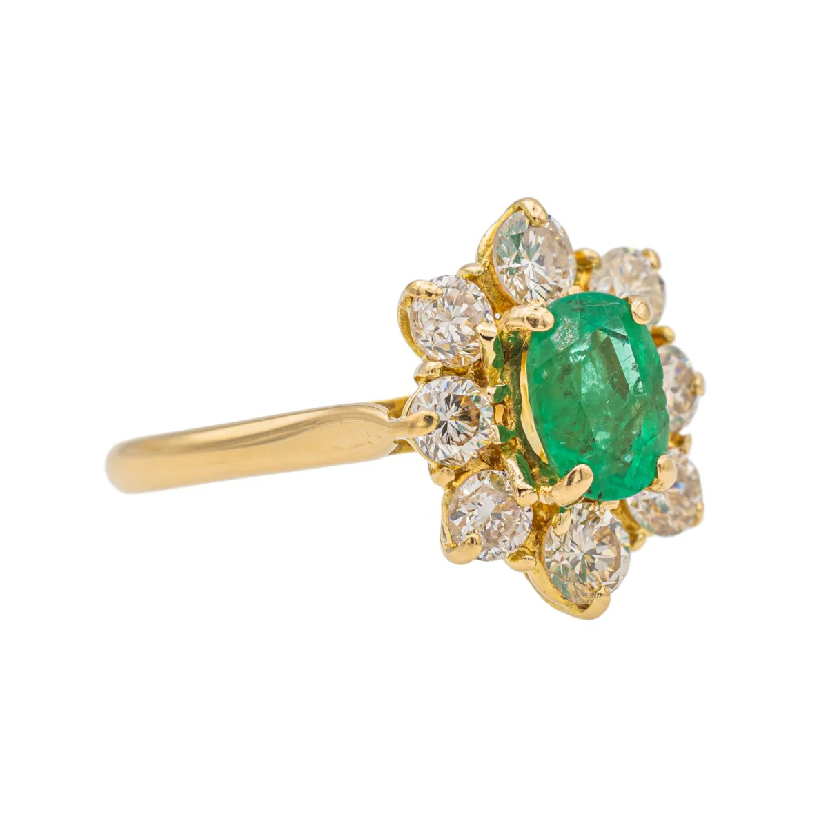 Bague Pompadour Or Jaune Emeraude en or 750 - Image 6