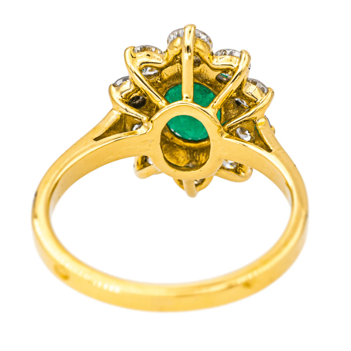 Bague Pompadour en or jaune, émeraude et diamants - Image 5