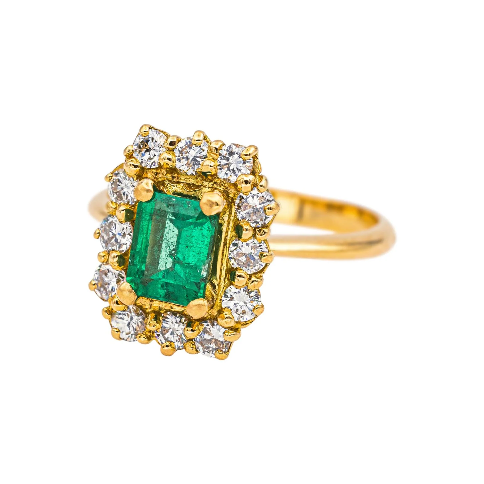 Bague  Pompadour Or jaune Emeraude - Image 3