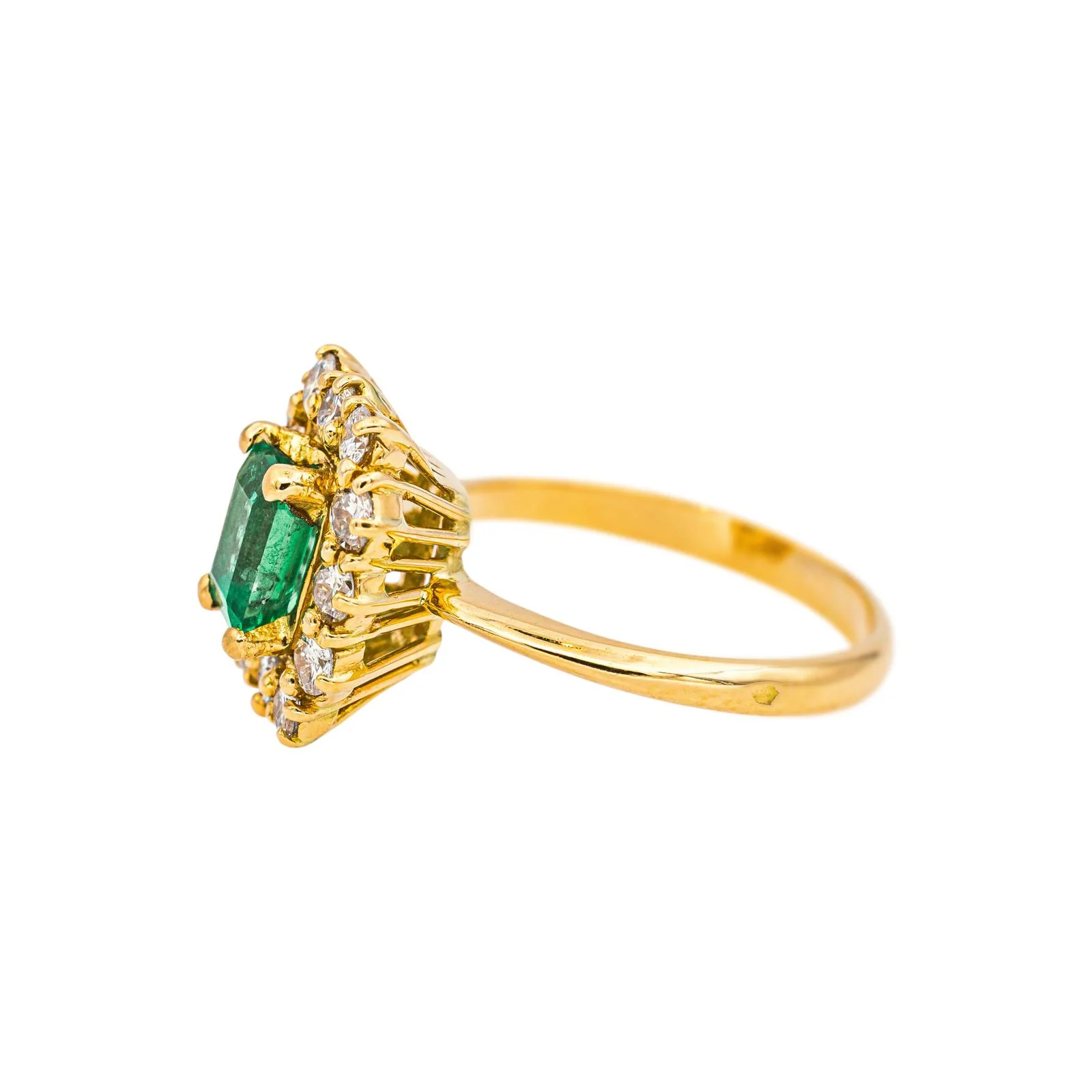 Bague  Pompadour Or jaune Emeraude - Image 4