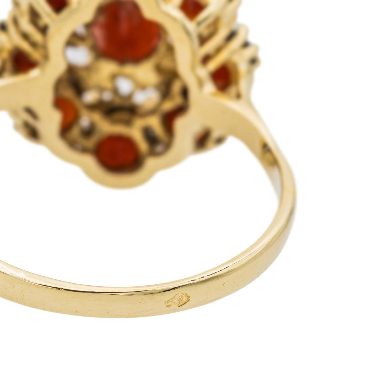 Bague Pompadour Or jaune Grenat - Image 6