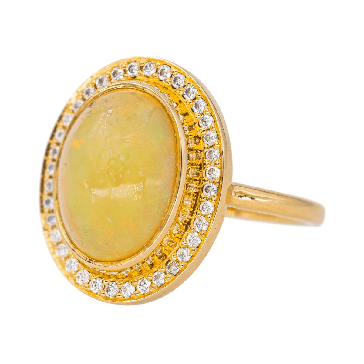 Bague Pompadour en or jaune et opale - Image 3