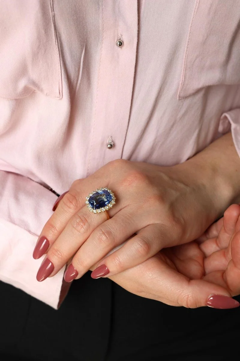 Bague Pompadour Or jaune Saphir - Image 2