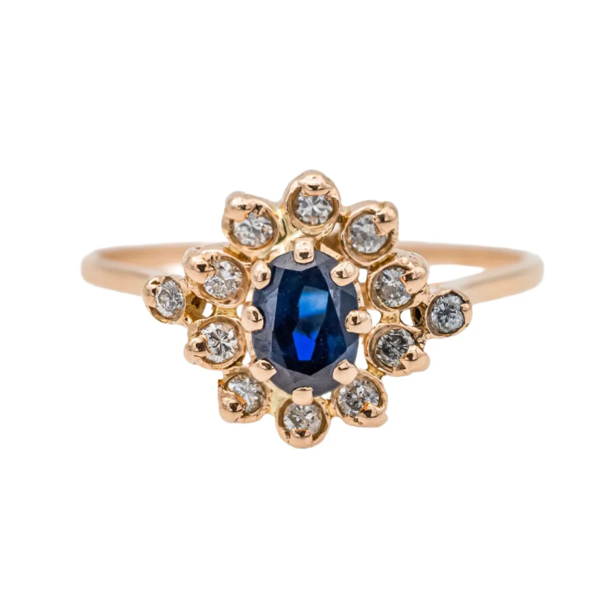 Bague Pompadour en or jaune et saphir