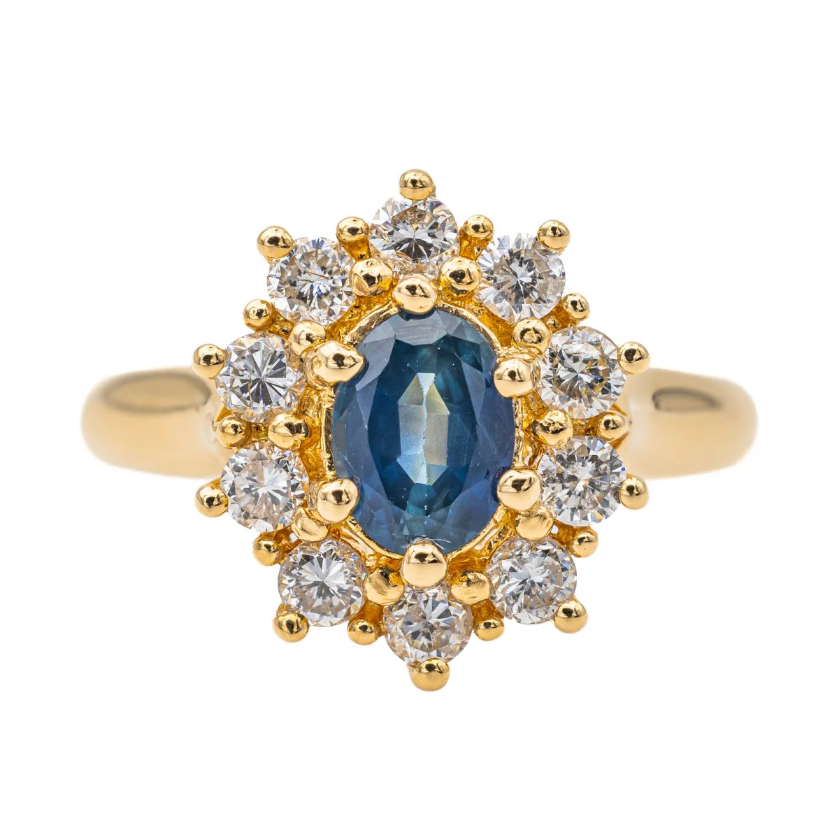 Bague Pompadour en or jaune et saphir