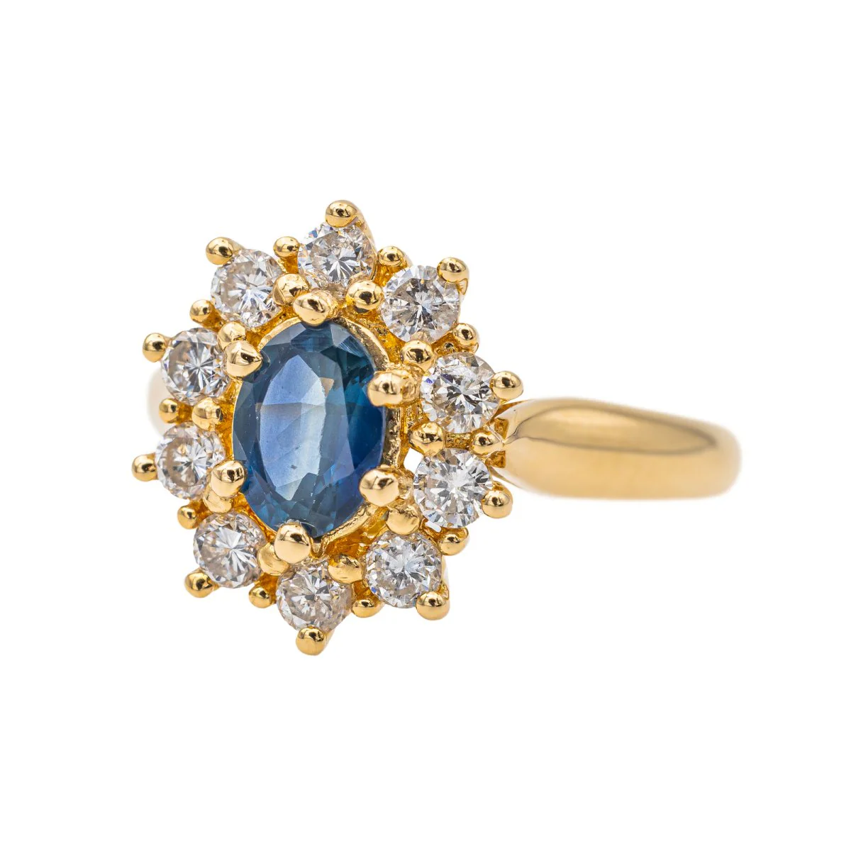 Bague Pompadour en or jaune et saphir - Image 3