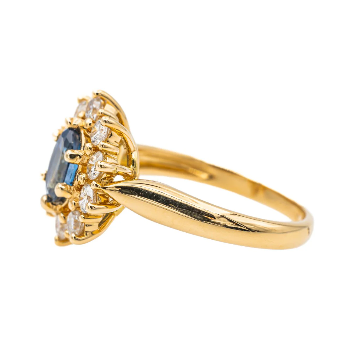 Bague Pompadour en or jaune et saphir - Image 4