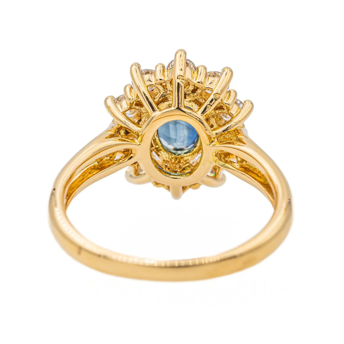 Bague Pompadour en or jaune et saphir - Image 5