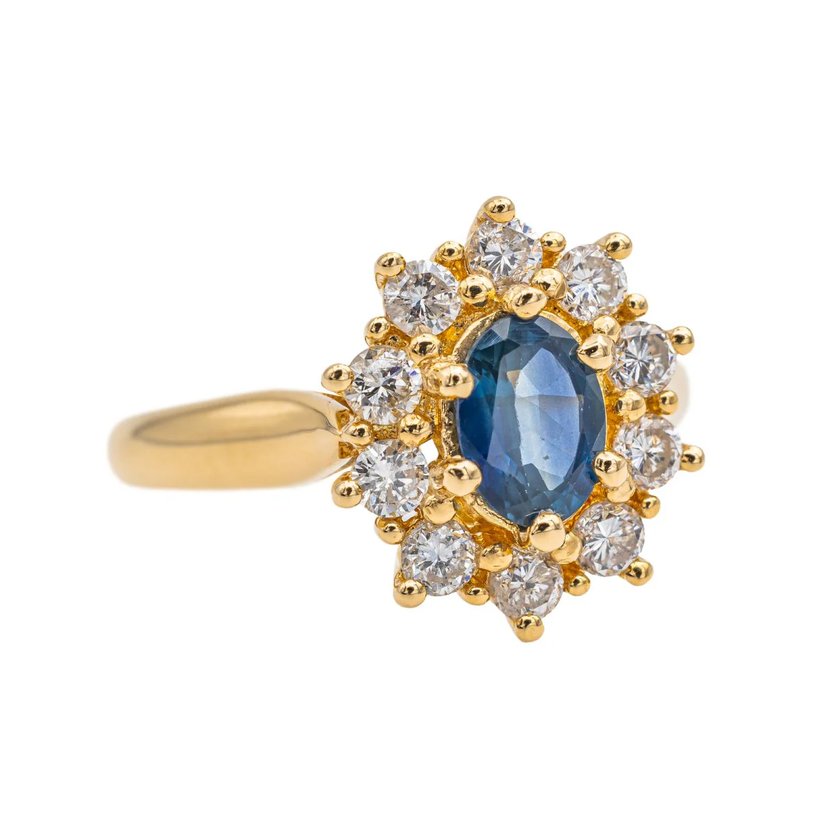 Bague Pompadour en or jaune et saphir - Image 6