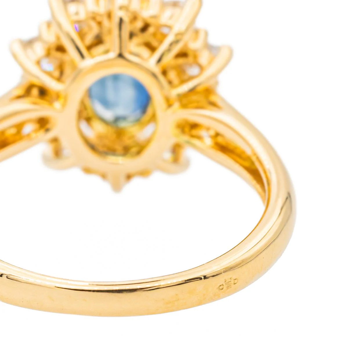 Bague Pompadour en or jaune et saphir - Image 7
