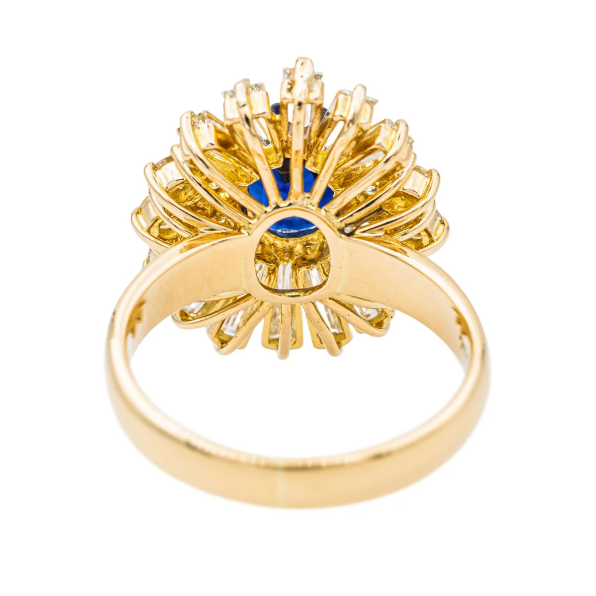 Bague Pompadour Or Jaune Saphir et Diamants - Image 6