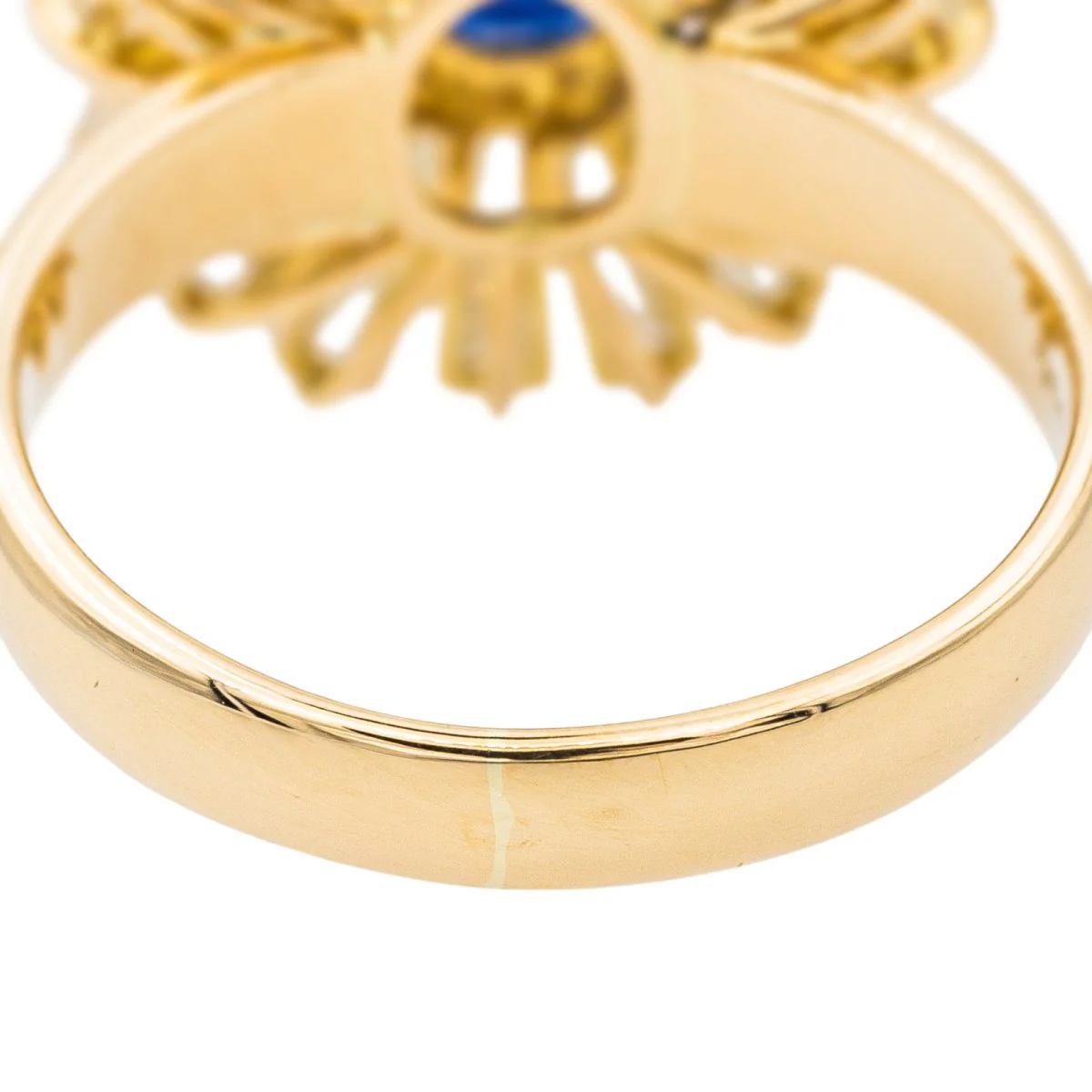 Bague Pompadour Or Jaune Saphir et Diamants - Image 7