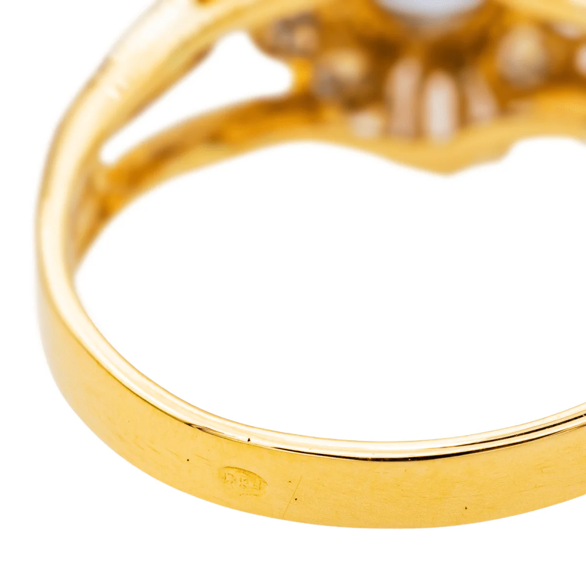 Bague Pompadour en or jaune, saphir et diamants - Image 7
