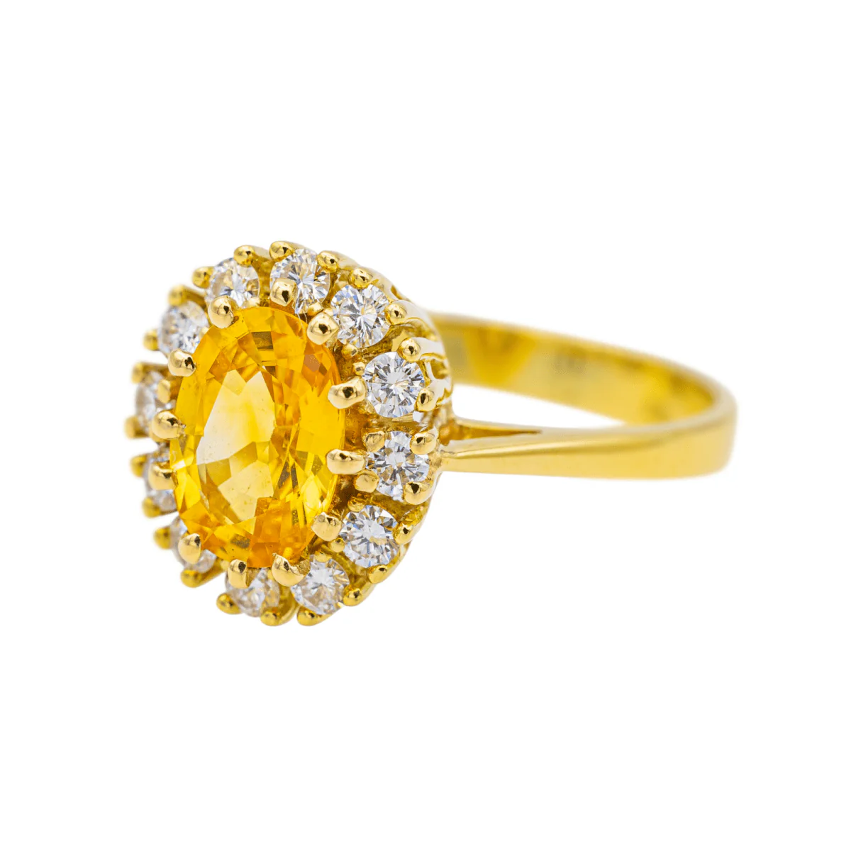Bague Pompadour en or jaune, saphir et diamants - Image 3