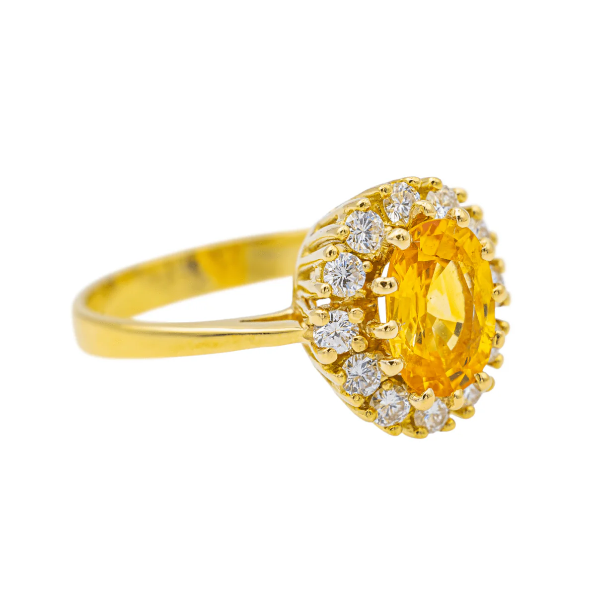 Bague Pompadour en or jaune, saphir et diamants - Image 6