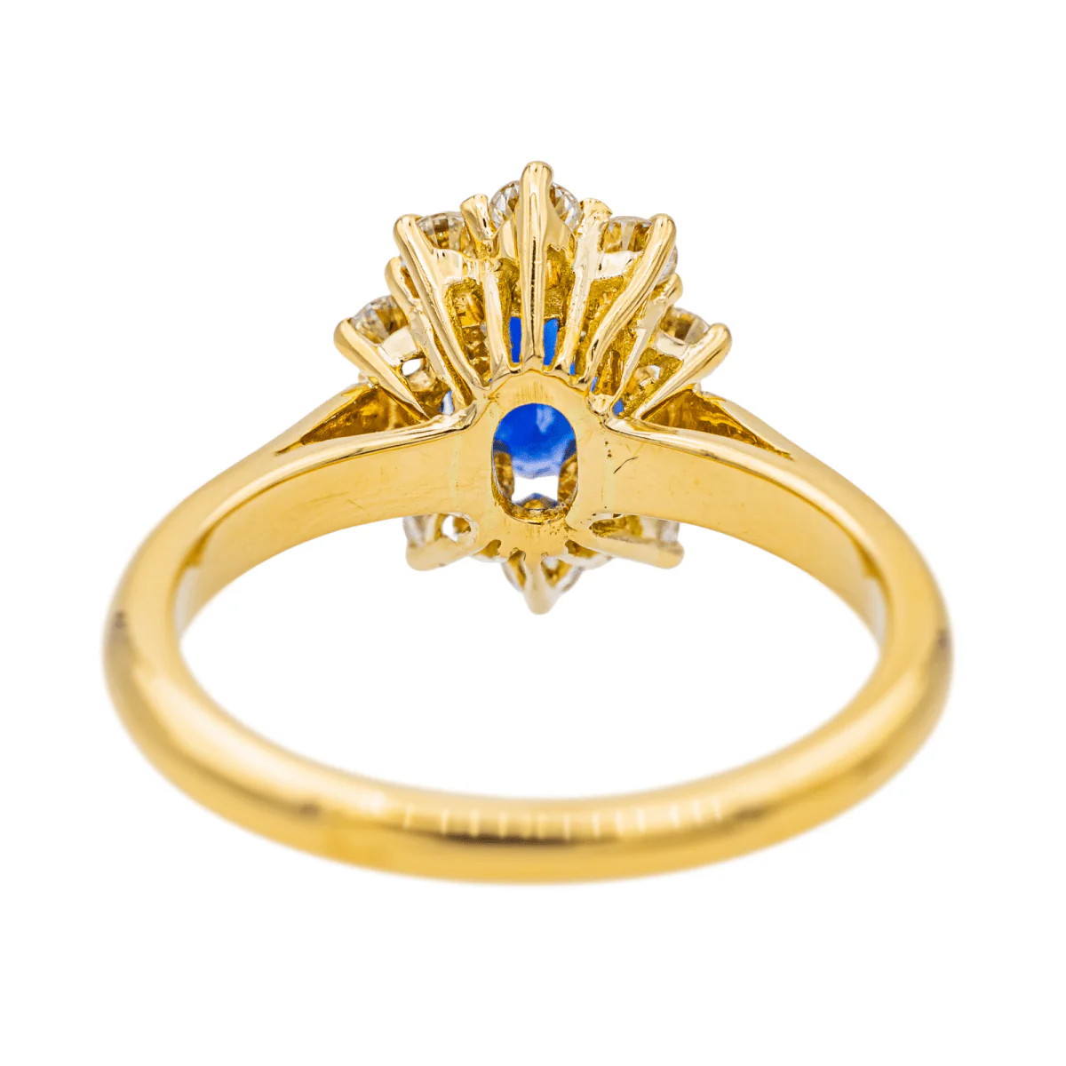 Bague Pompadour en or jaune, saphir et diamant - Image 6