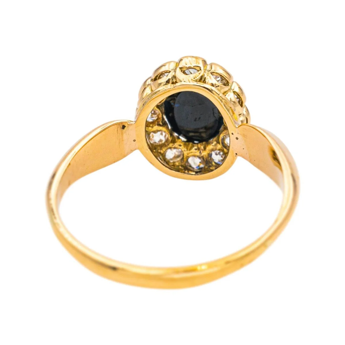 Bague Pompadour en or jaune, saphir et diamants - Image 5