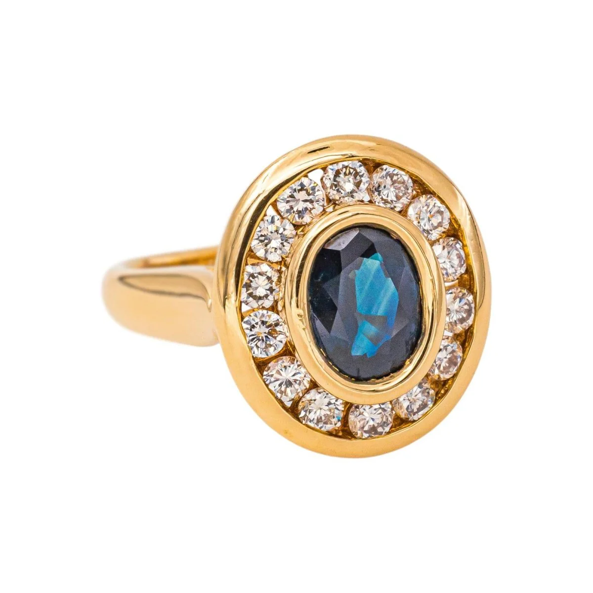Bague Pompadour en or jaune, saphir et diamants - Image 6