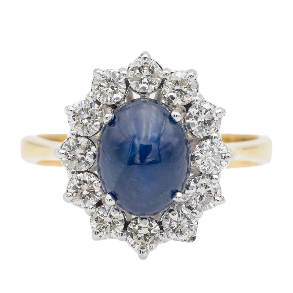 Bague Pompadour en or jaune et saphir