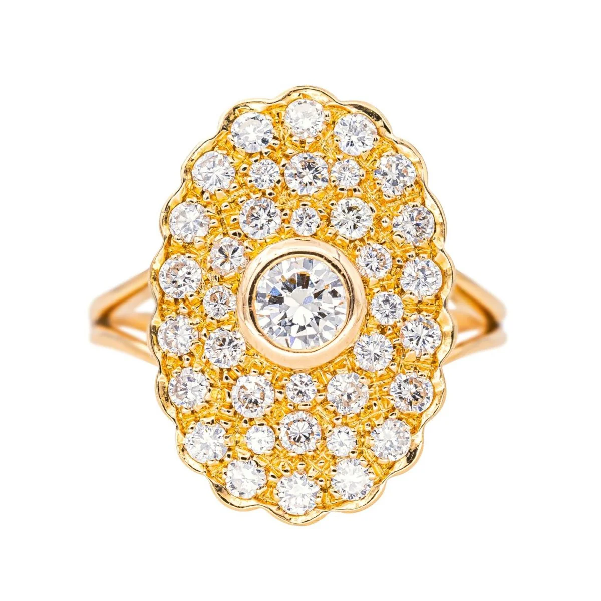 Bague Pompadour en or rose et diamants
