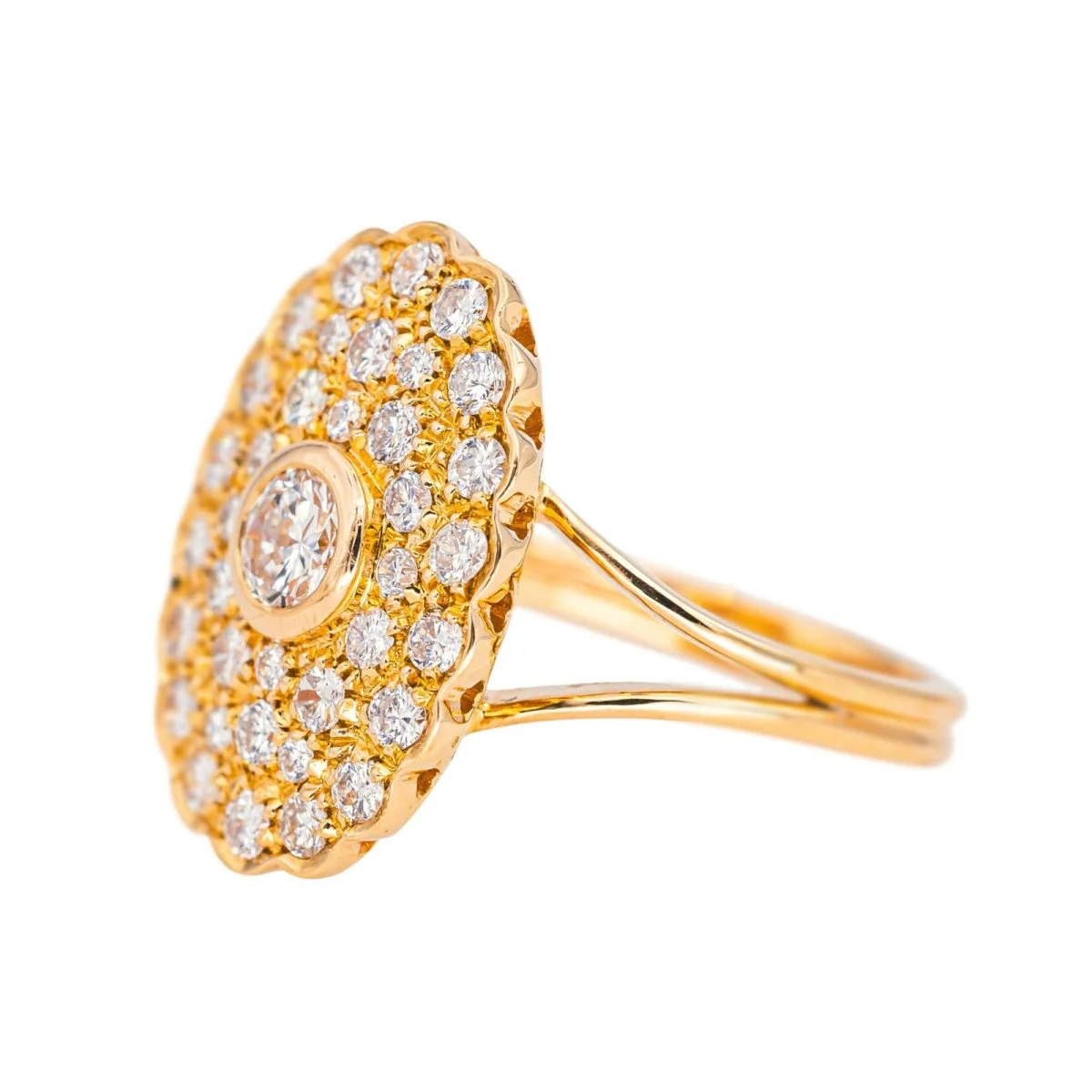 Bague Pompadour en or rose et diamants - Image 3