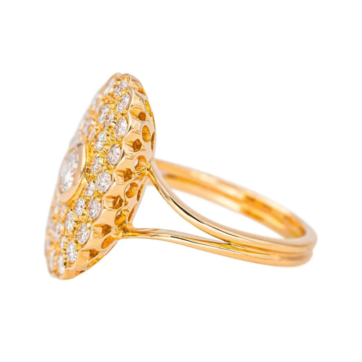Bague Pompadour en or rose et diamants - Image 4