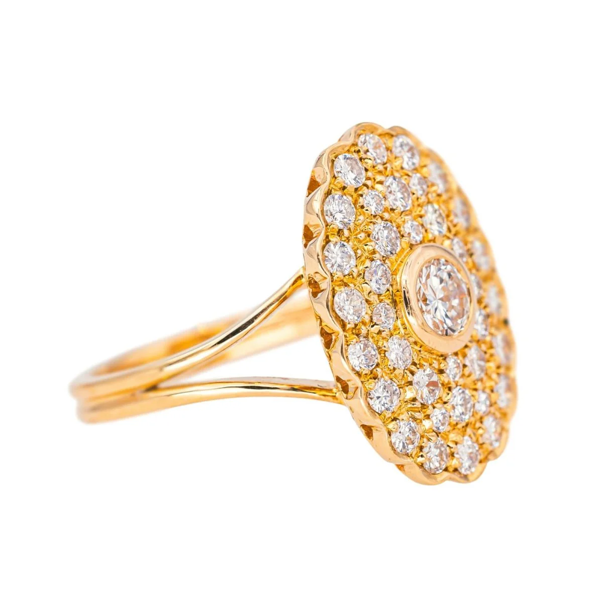 Bague Pompadour en or rose et diamants - Image 6