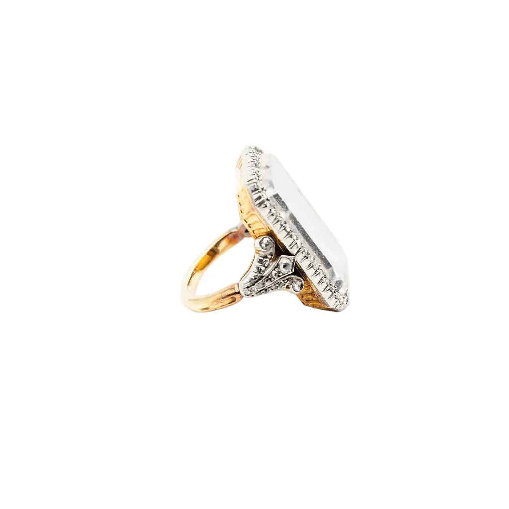 Bague en or jaune, argent et diamants - Image 4