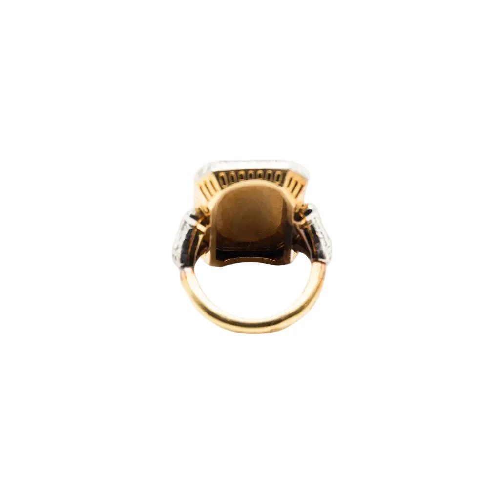 Bague en or jaune, argent et diamants - Image 5