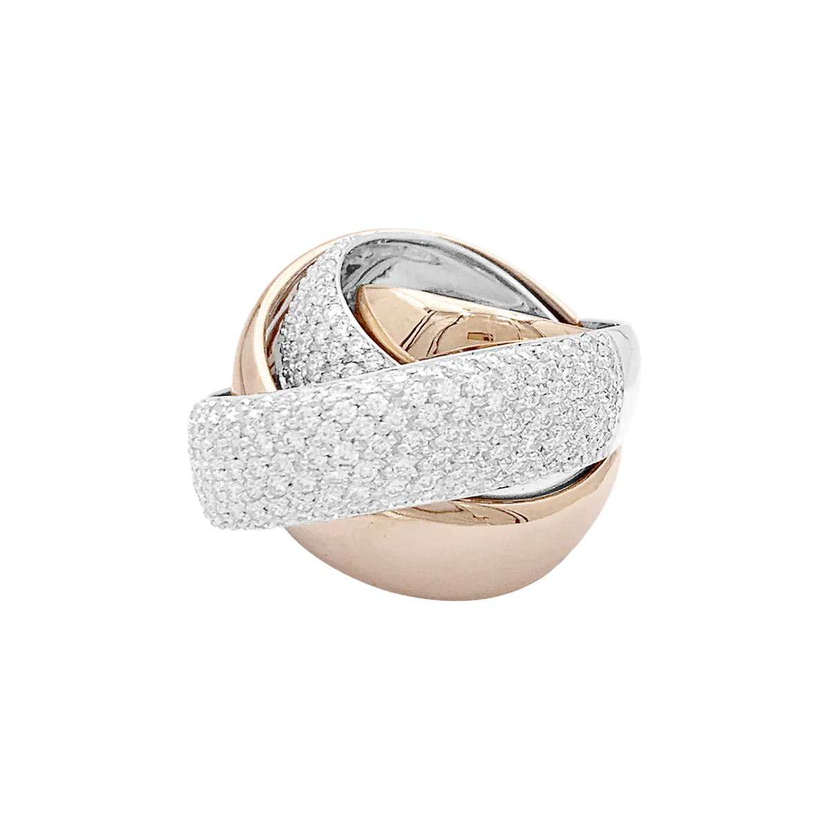 Bague Jonc en or jaune, or blanc et diamants - Image 3