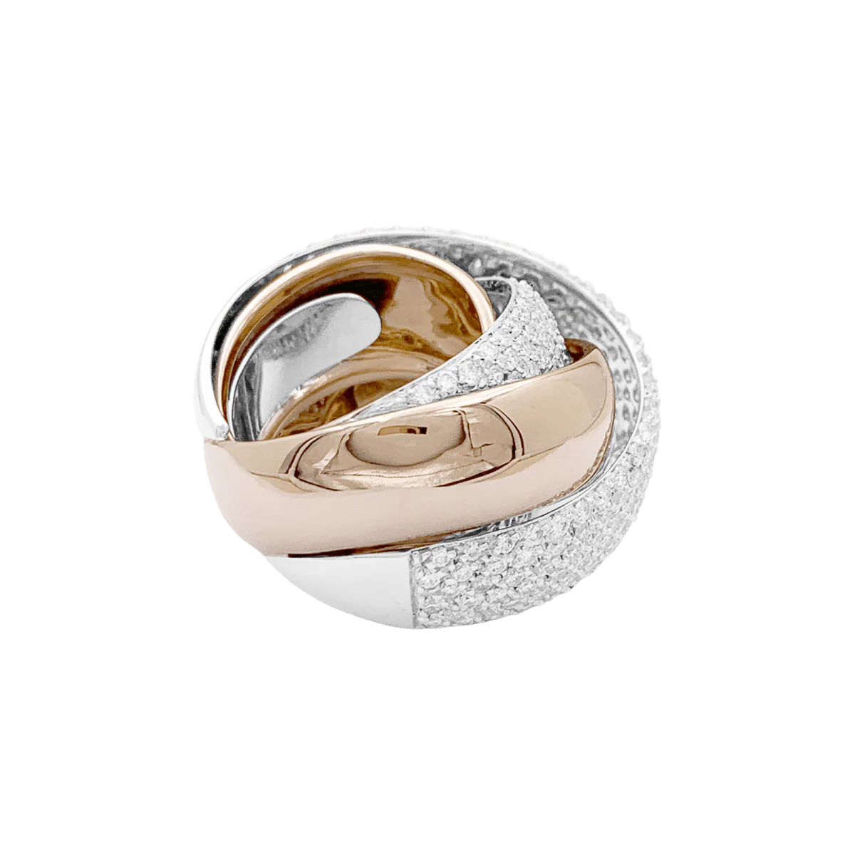 Bague Jonc en or jaune, or blanc et diamants - Image 5