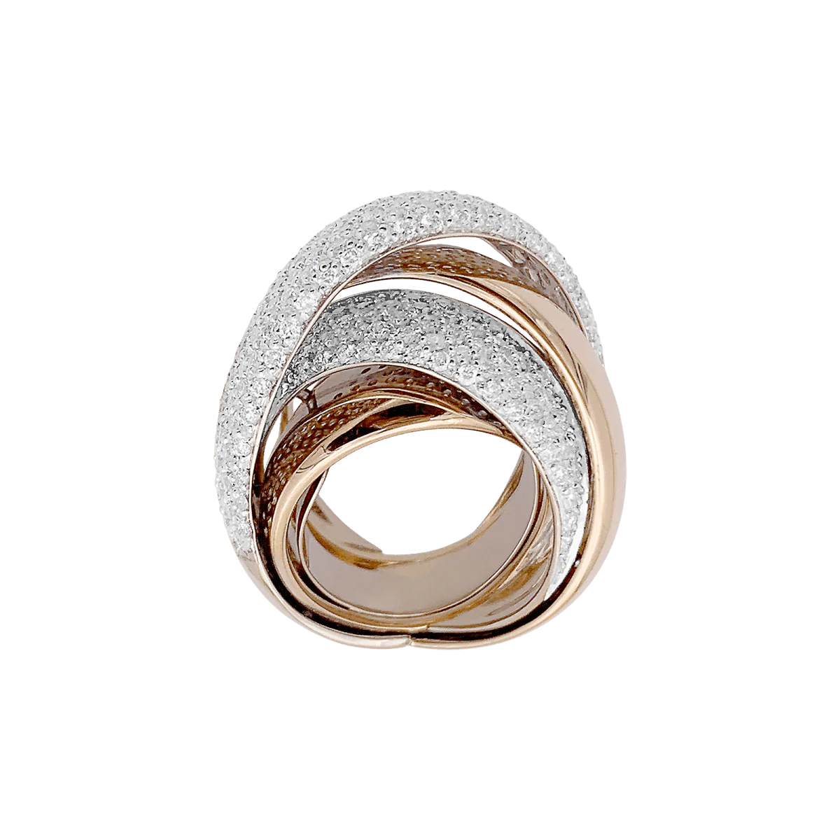 Bague Jonc en or jaune, or blanc et diamants - Image 6