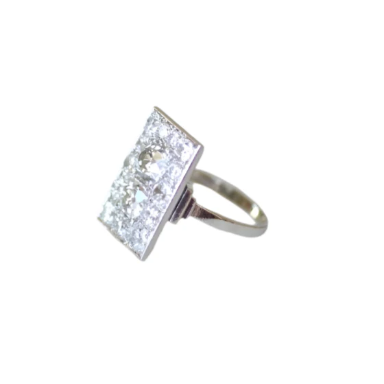 Bague Rectangulaire Art Déco Diamants 3,50 Cts - Image 10