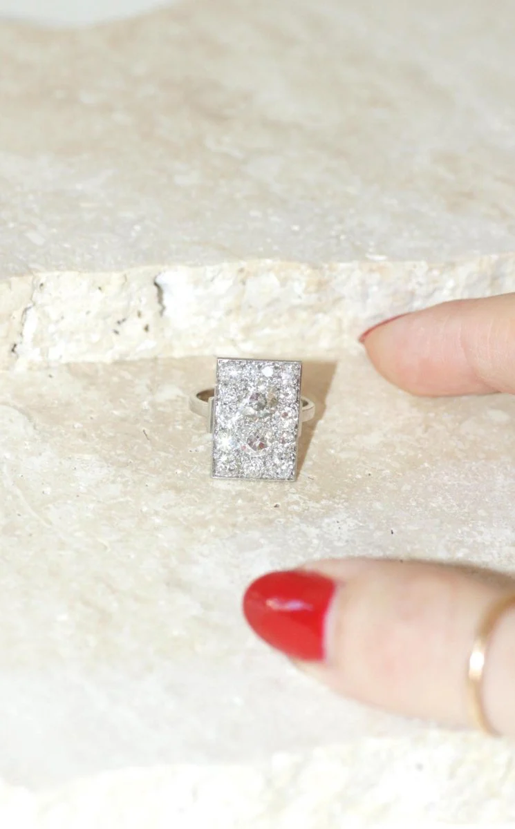 Bague Rectangulaire Art Déco Diamants 3,50 Cts - Image 6