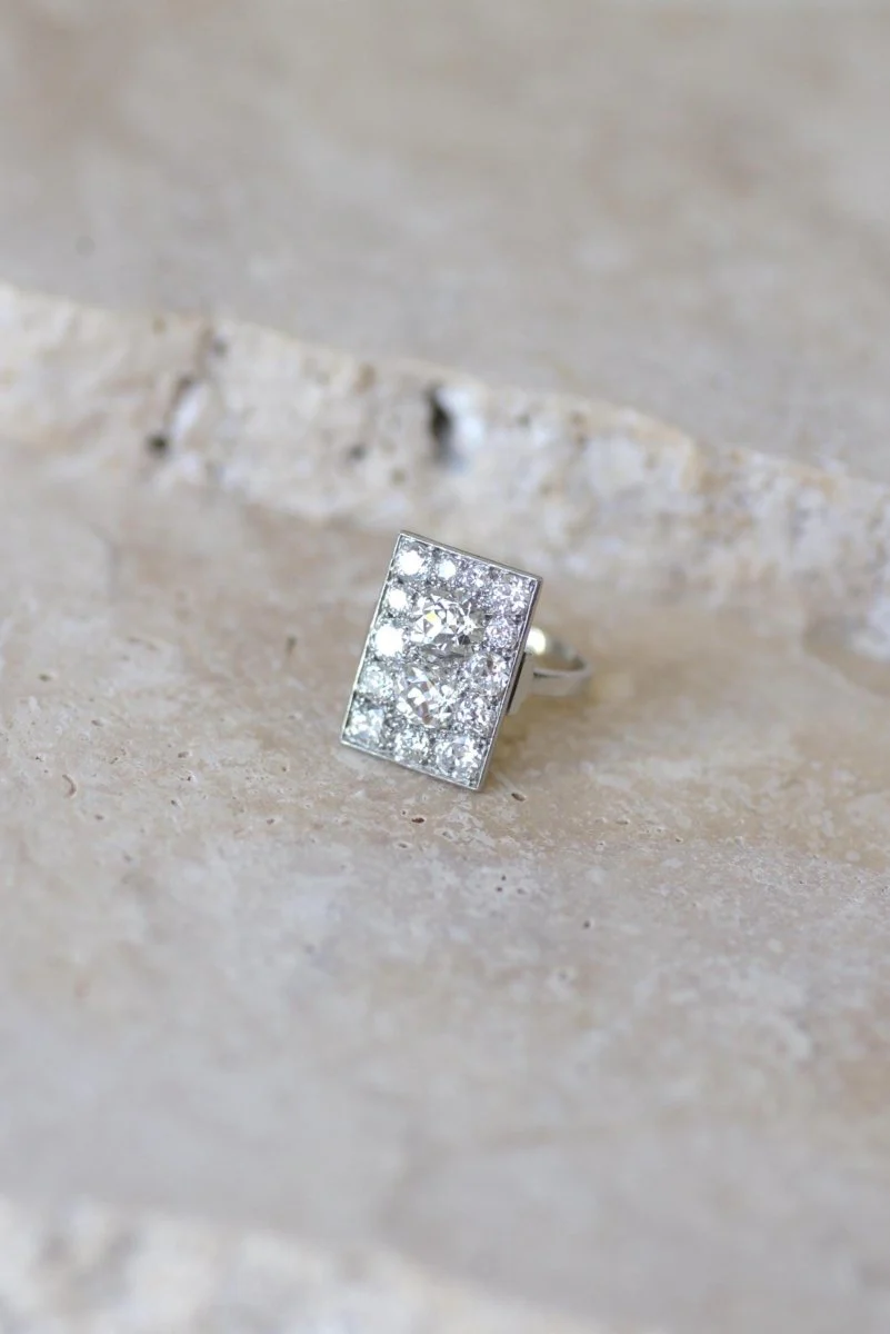 Bague Rectangulaire Art Déco Diamants 3,50 Cts - Image 8