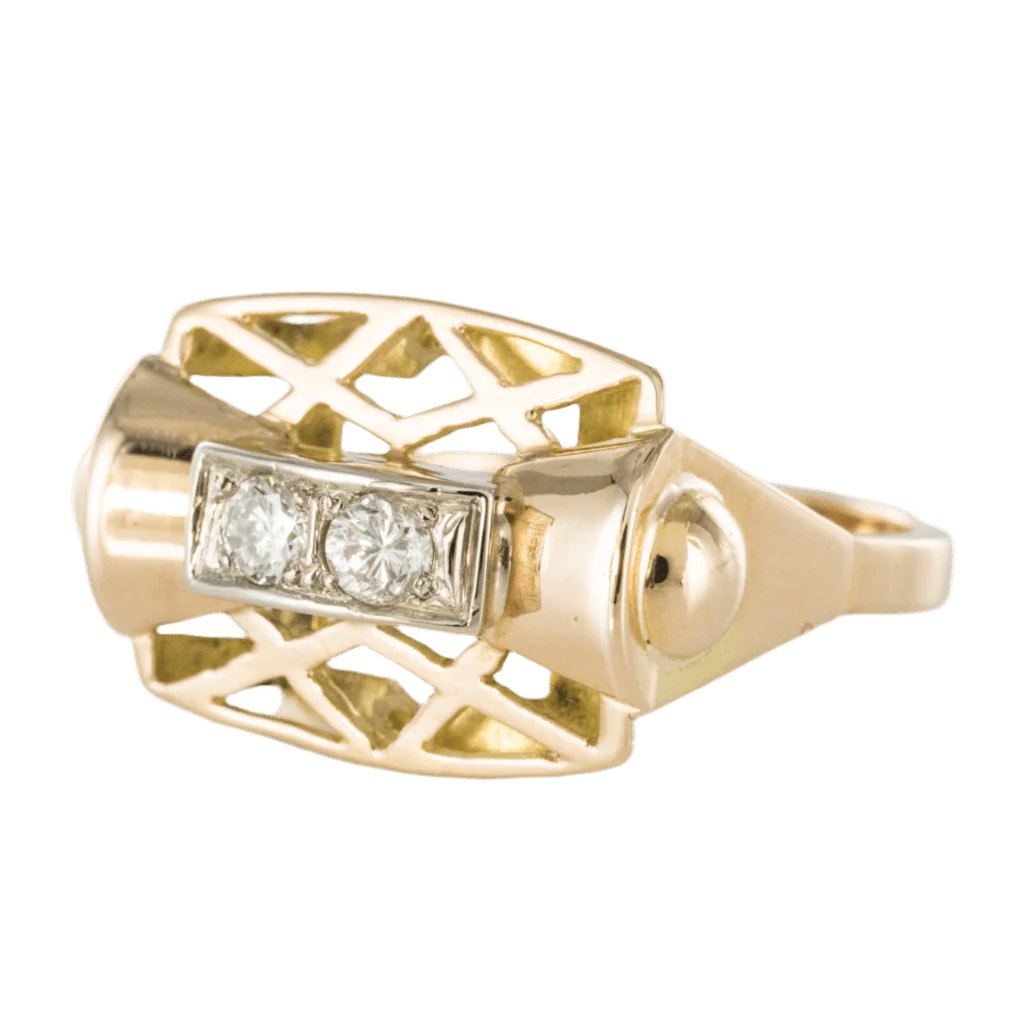 Bague Tank en or jaune - Image 3