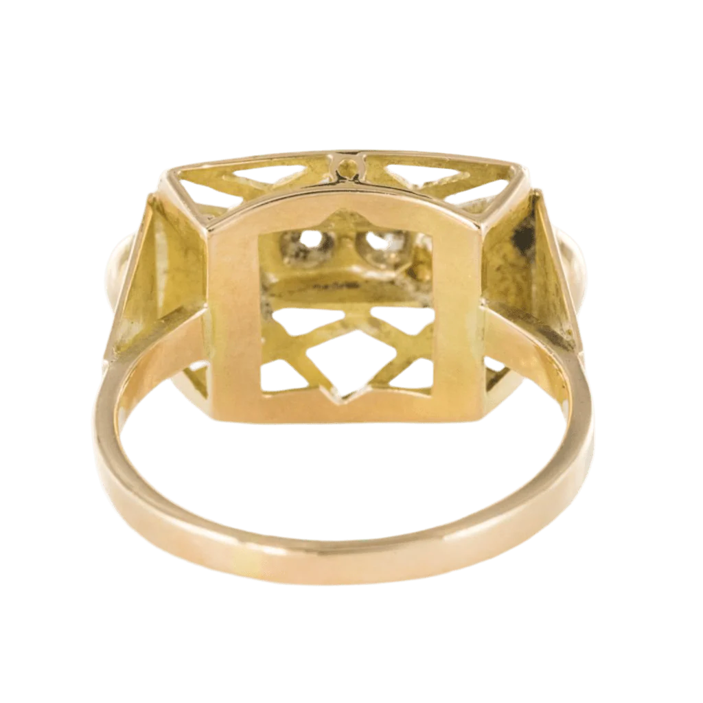Bague Tank en or jaune - Image 4