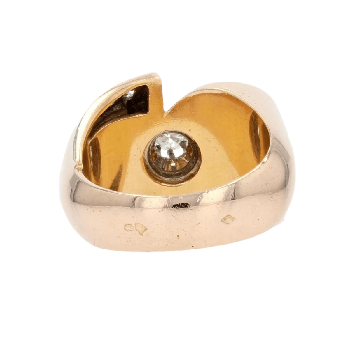 Bague Tank en or rose, platine et diamants - Image 4