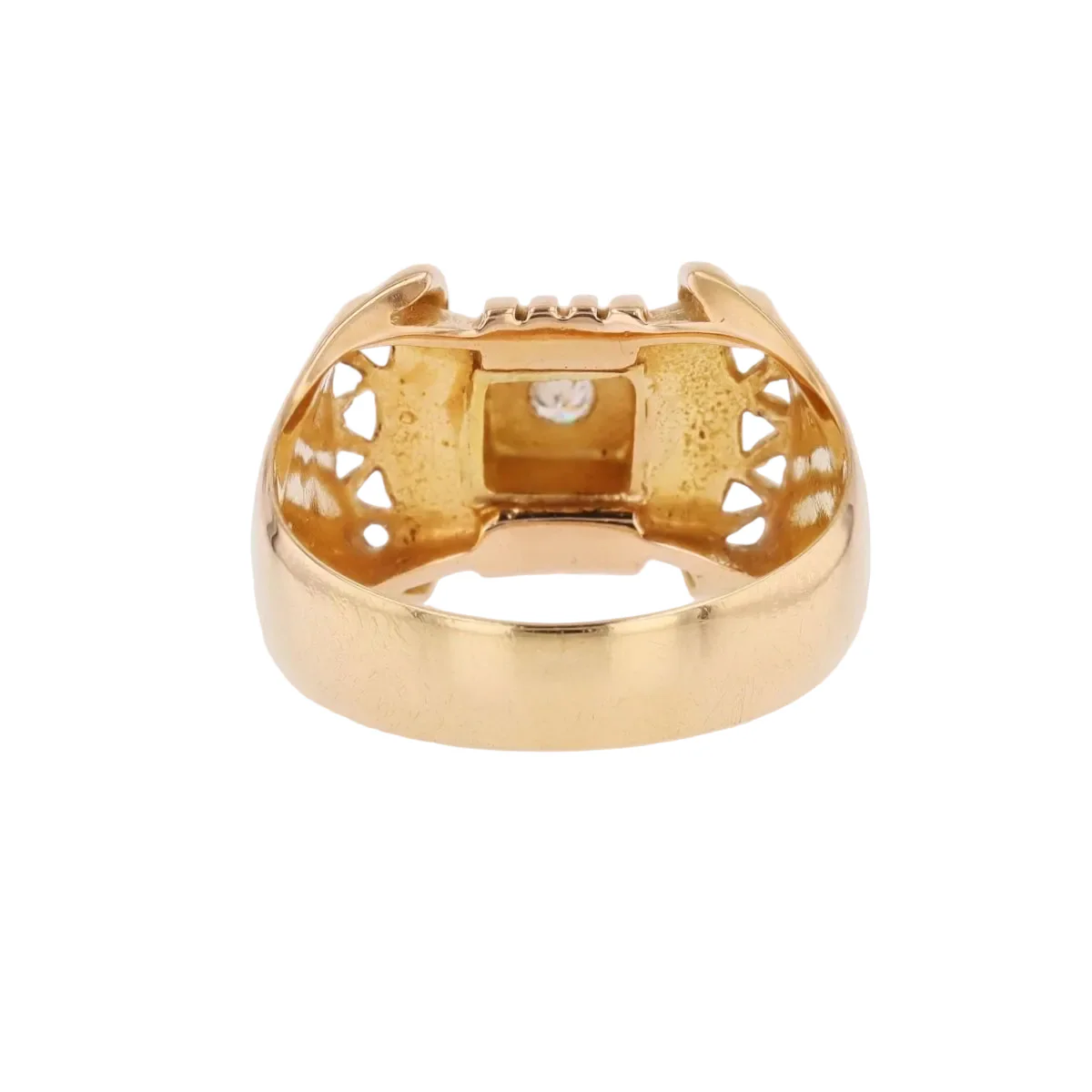 Bague Tank en or rose, platine et diamants - Image 4