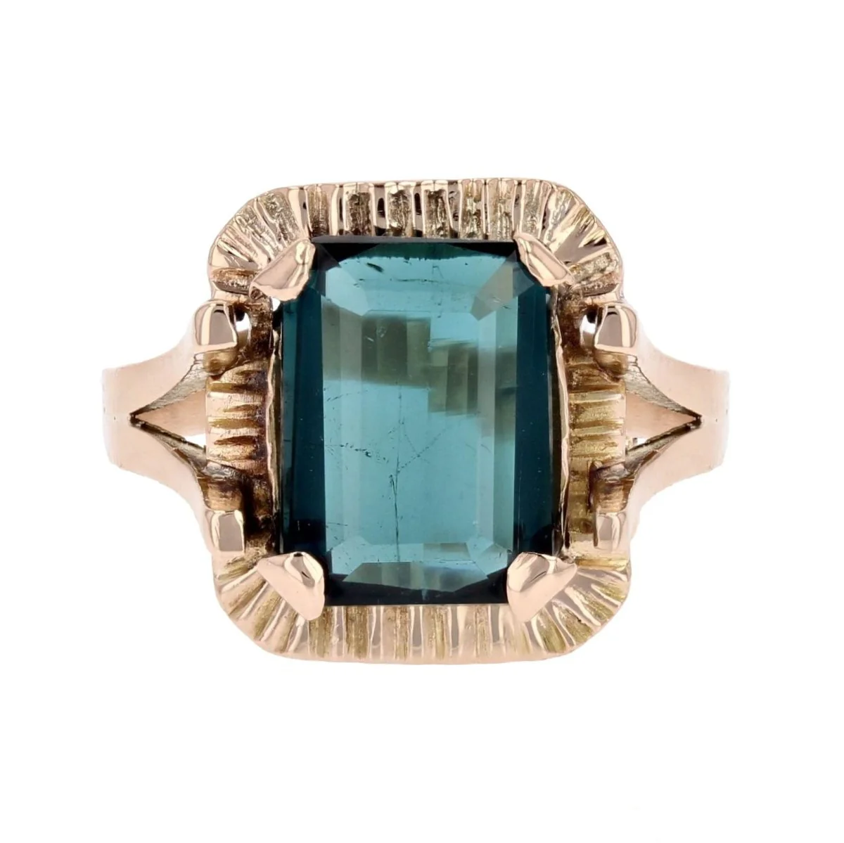 Bague Cocktail en or rose et tourmaline