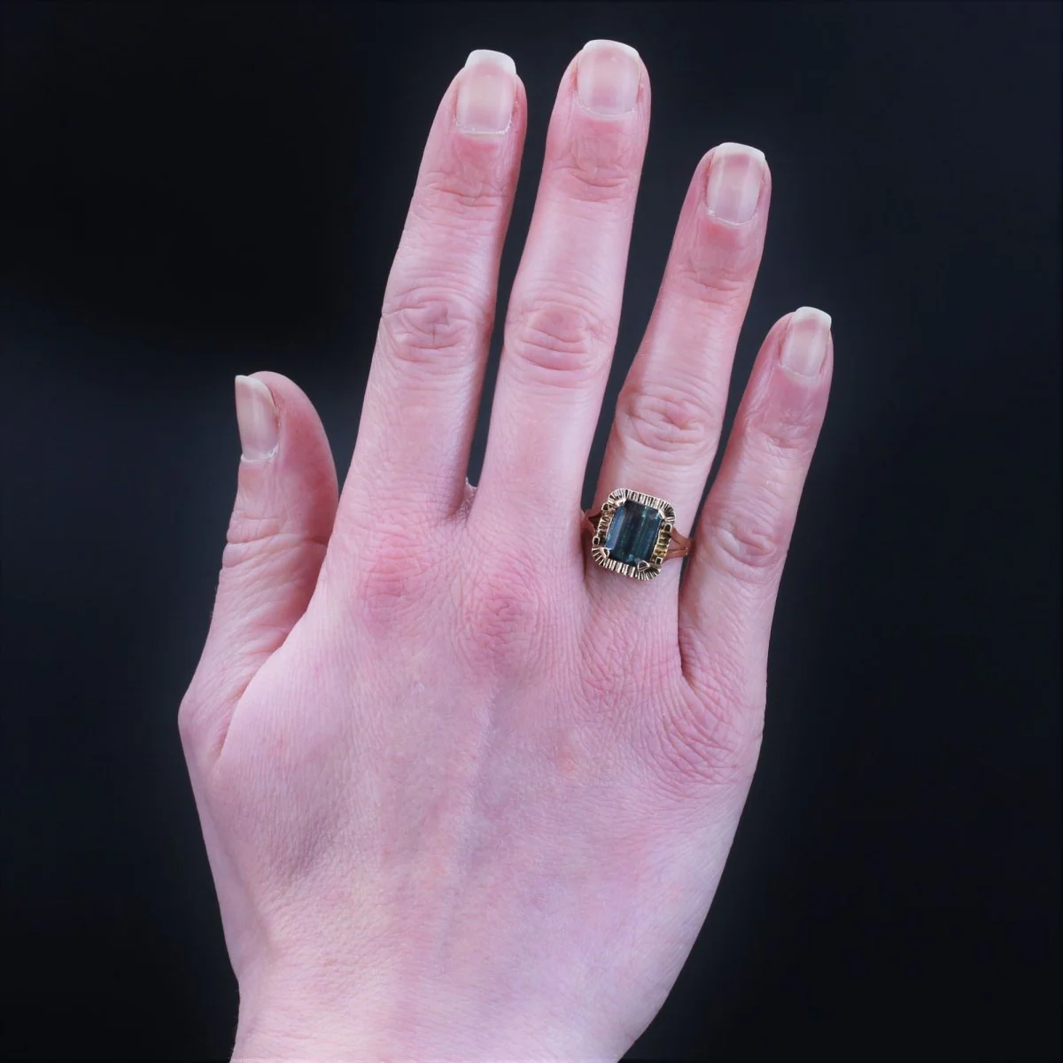 Bague Cocktail en or rose et tourmaline - Image 2