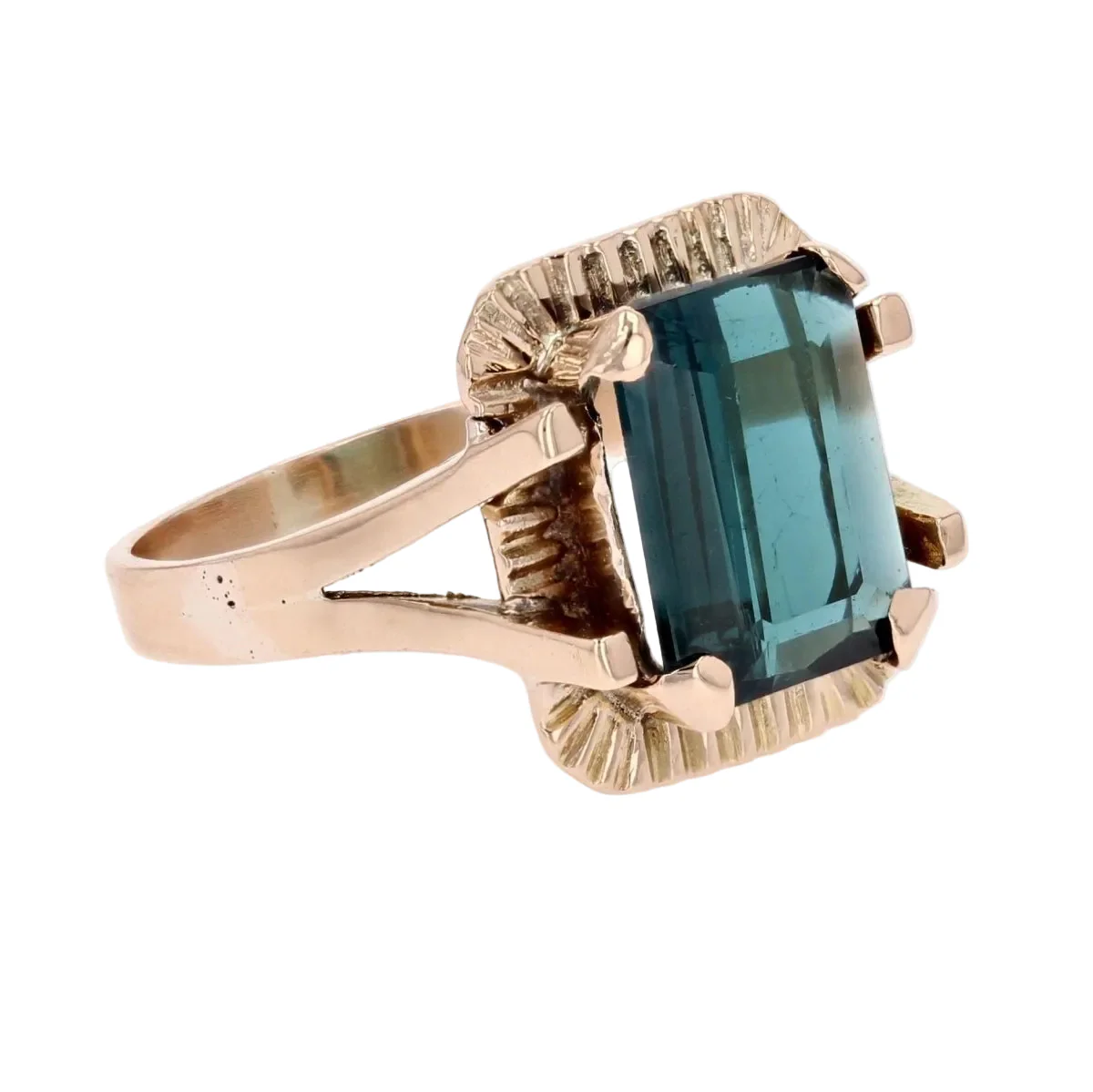Bague Cocktail en or rose et tourmaline - Image 5