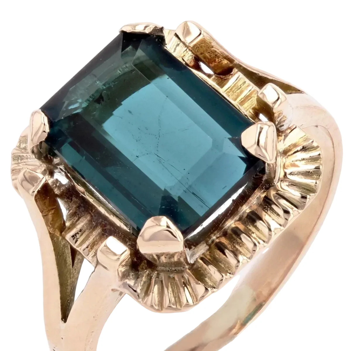 Bague Cocktail en or rose et tourmaline - Image 7